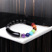 "Harmonize Your Energy with Style and Protection" 7 Chakra Black Obsidian Strand Bracelet