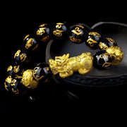 Feng Shui Pixiu Black Obsidian Wealth Bracelet - Attract Wealth