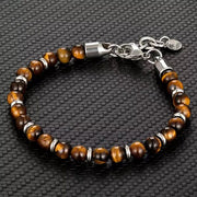 Genuine Tiger Eye Stainless Steel Bracelet