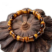 Natural Tiger Eye Bamboo Shape Beads Bangles & Bracelet