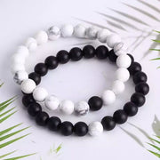 Black & White Distance Bracelets - For Couples