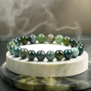 'Stone Of New Beginnings' Natural Moss Agate Bracelet